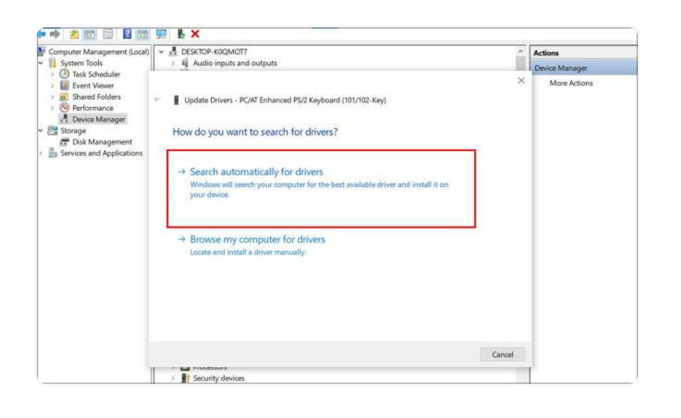 Các bước cập nhật driver bàn phím Các bước cập nhật driver bàn phím